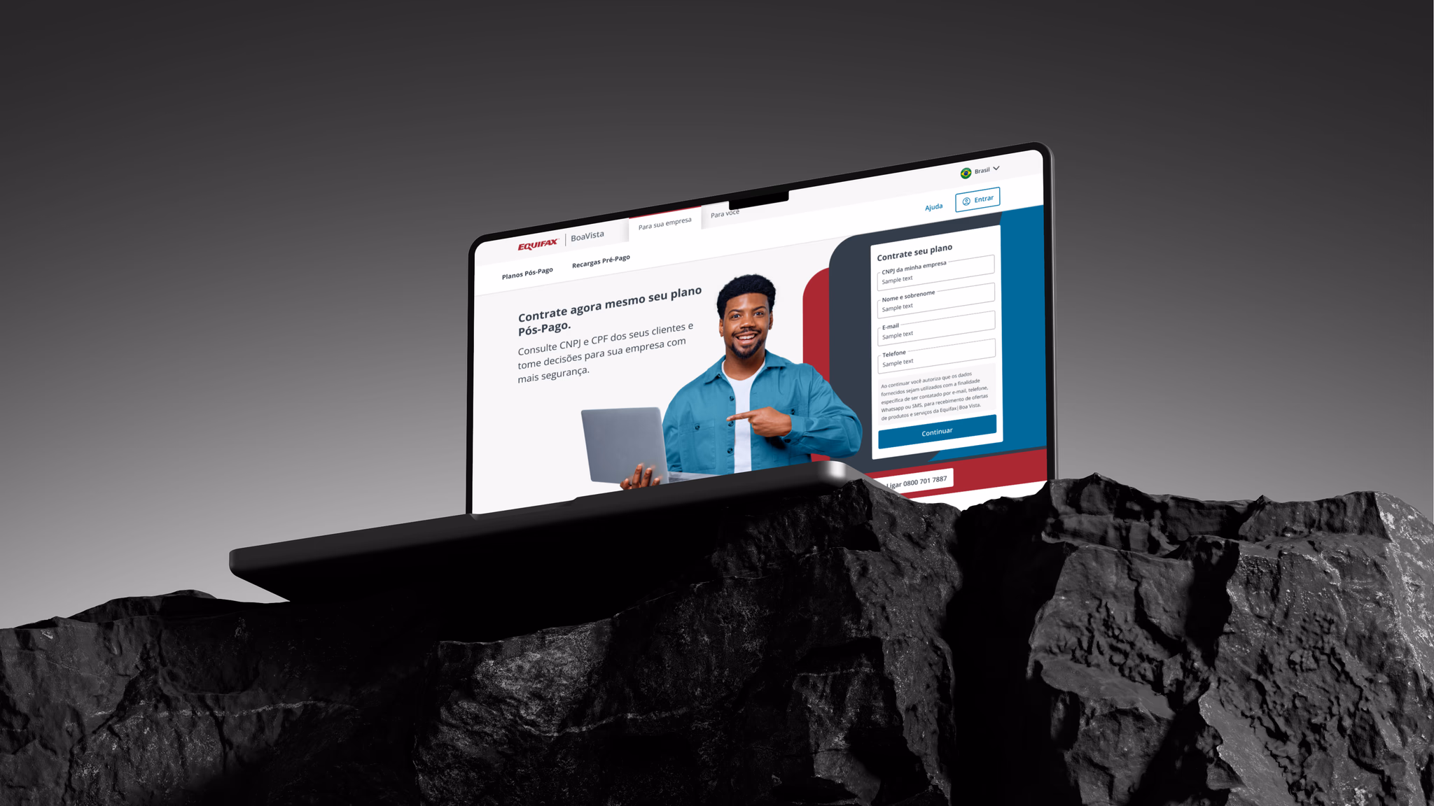 Landing pages redesenhadas da Equifax | BoaVista validadas em teste A/B — UI Design